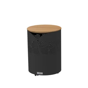 COFFRE A GRANULES ROND ESSENTIEL AVEC COUVERCLE BAMBOU